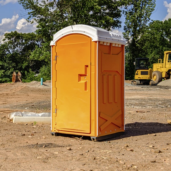 how often are the porta potties cleaned and serviced during a rental period in Susan Moore